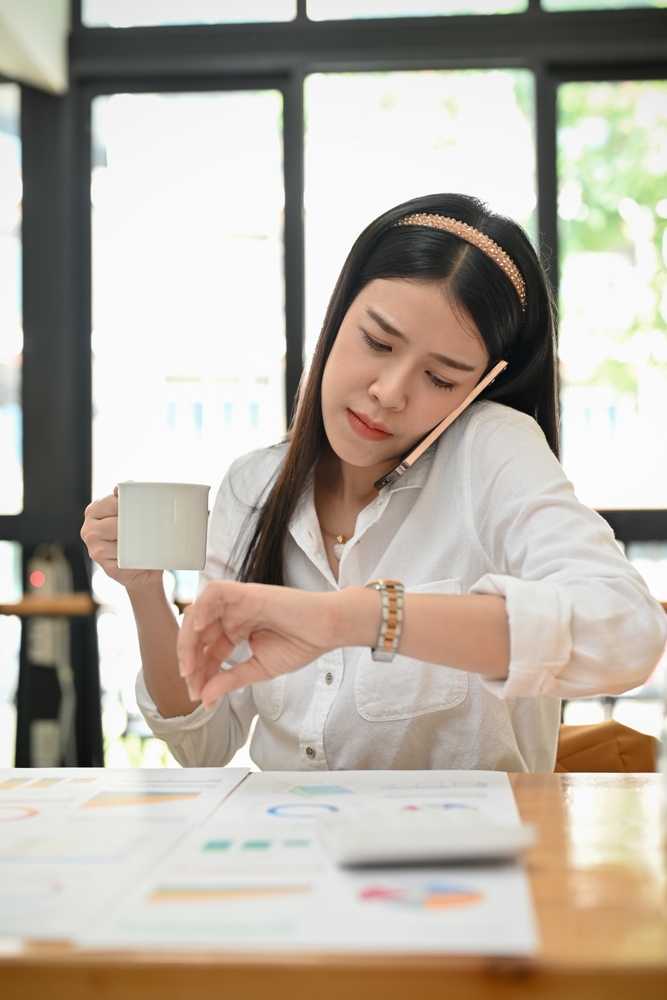 Portrait,,Serious,And,Busy,Millennial,Asian,Businesswoman,Or,Female,Marketing