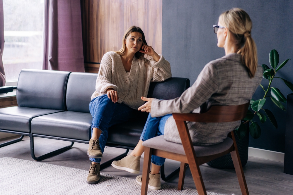 A,Young,Woman,In,A,Consultation,With,A,Professional,Psychologist