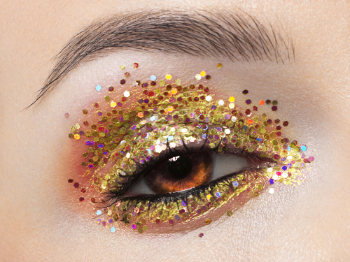 Beautiful,Macro,Shot,Of,Female,Eye,With,Ceremonial,Makeup.,Perfect